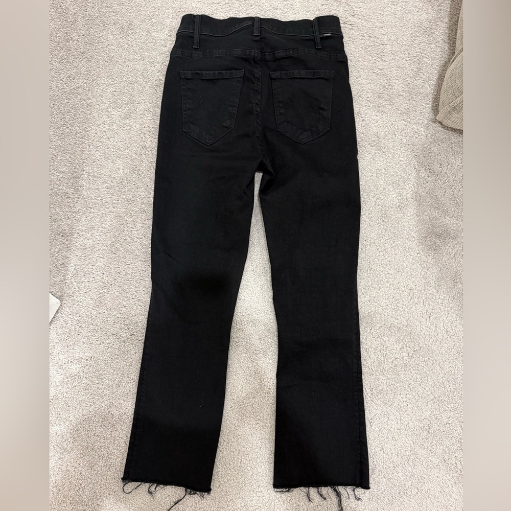 MOTHER Black Ankle Cropped Jeans